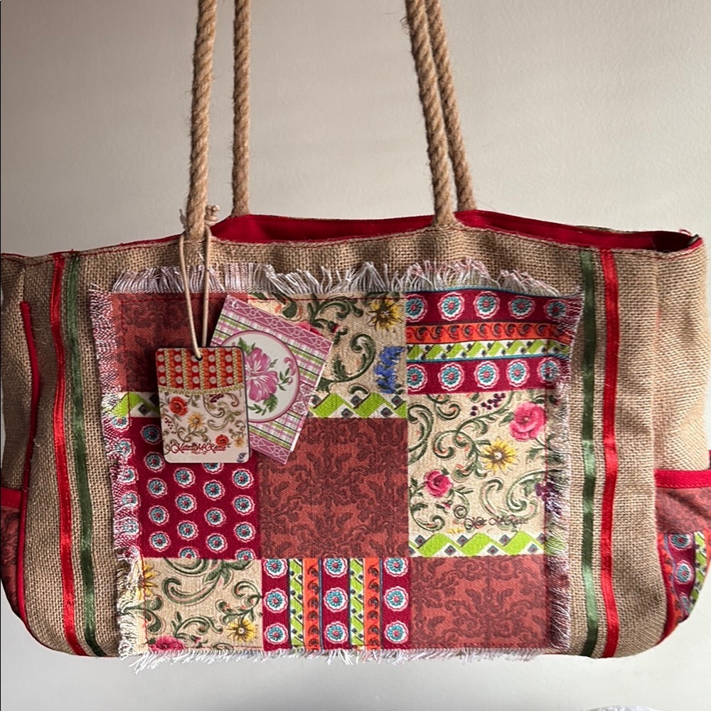 NWT Colorful Patchwork Tote Bag